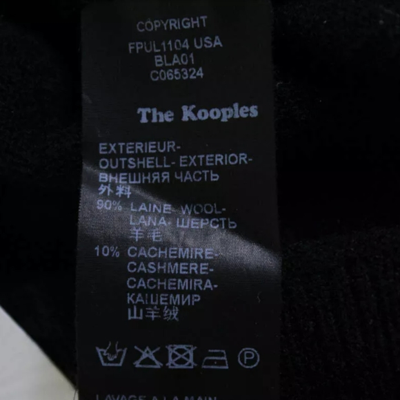 THE KOOPLES LACE UP V NECK SWEATER BLACK WOOL sz 2 - Picture 5 of 5